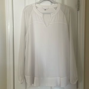 Cabi Allure white shear tunic XL